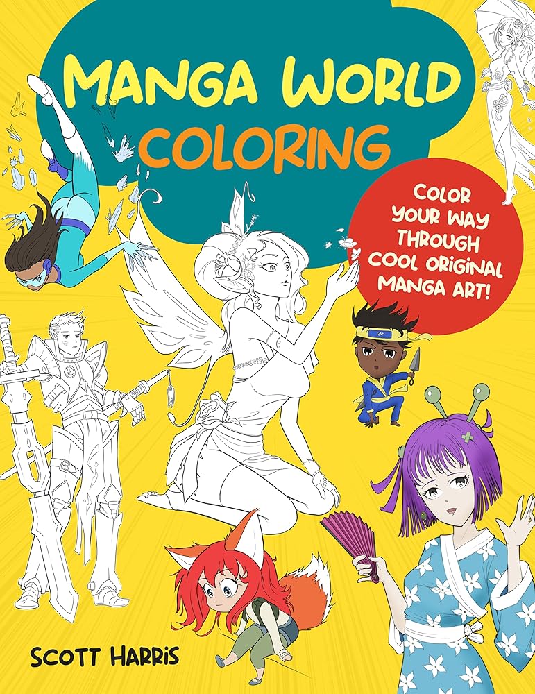Manga World Coloring: Color your way through cool original manga art! (Manga Coloring, 1)