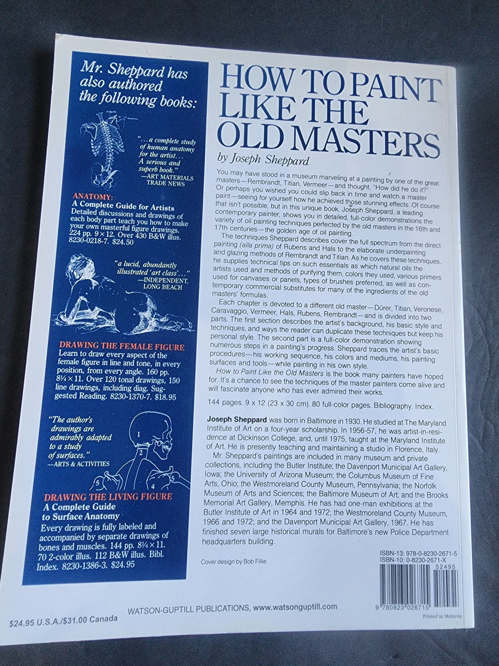 How to Paint Like the Old Masters by Joseph Sheppard softcover art book