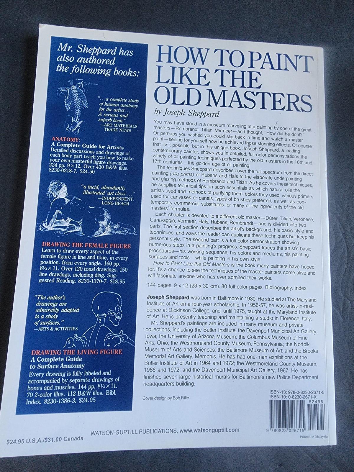 How to Paint Like the Old Masters by Joseph Sheppard softcover art book